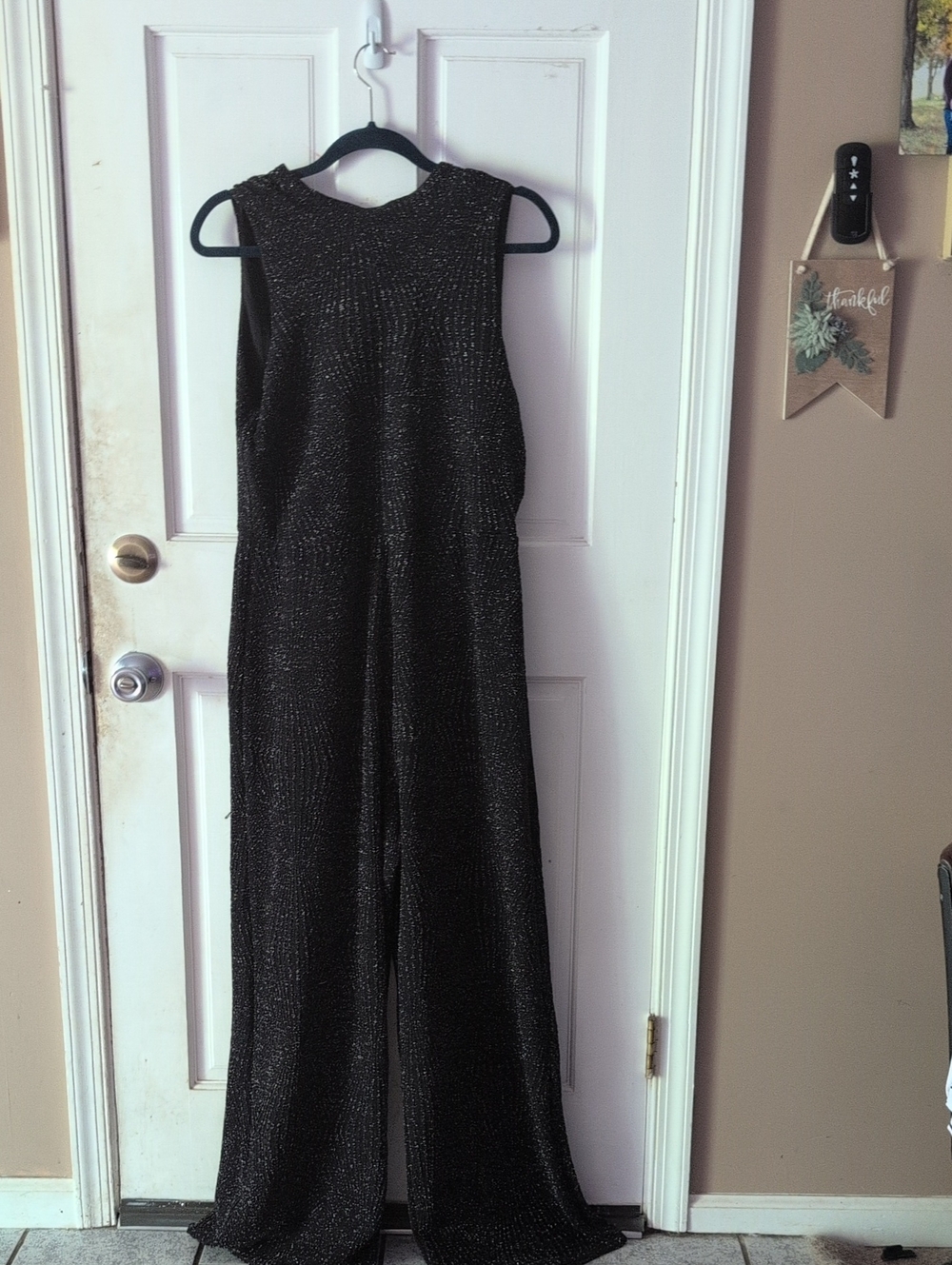 Sparkle Black Wide-Leg Jumpsuit